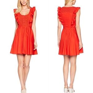 FREE PEOPLE Half Moon Mini Dress Hot Lava